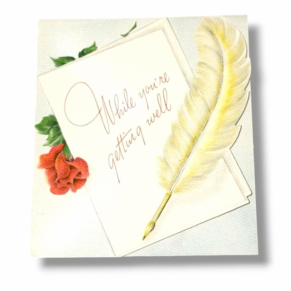 Stanley Greetings While You're Getting Well Vintage Get Well Card I276
